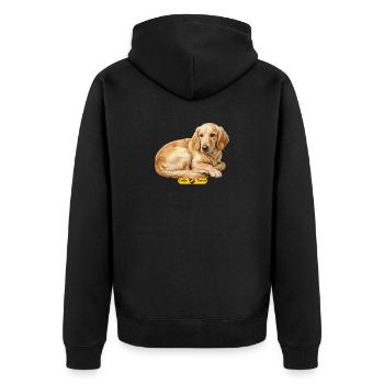 Golden Retriever Lay-Back Illustration - Unisex Premium Organic Zip Hoodie - black - Back - Nico (187cm)