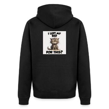 J’ai quitté mon lit pour ce chat drôle - Veste à capuche bio Premium Unisexe - noir - Dos - Nico (187cm)