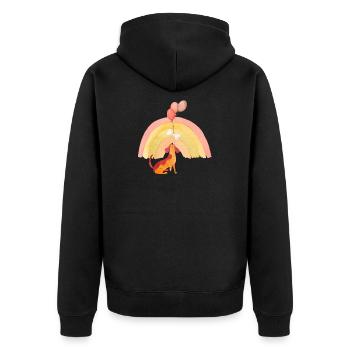 Cheerful dog with balloons - Unisex Premium Organic Zip Hoodie - black - Back - Nico (187cm)