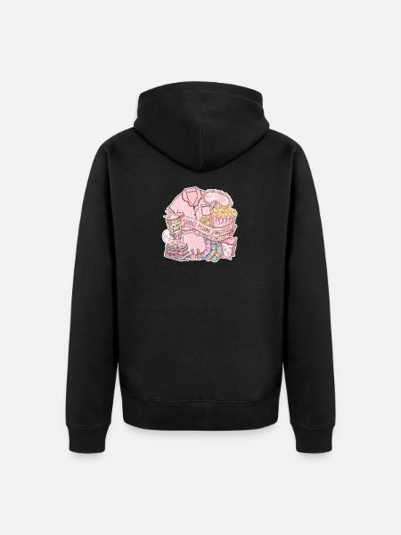 Soirée Pyjama Jeunes Filles - Veste à capuche bio Premium Unisexe - noir