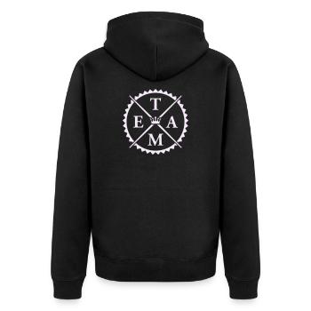 Team - Unisex Premium Organic Zip Hoodie - black - Back - Nico (187cm)
