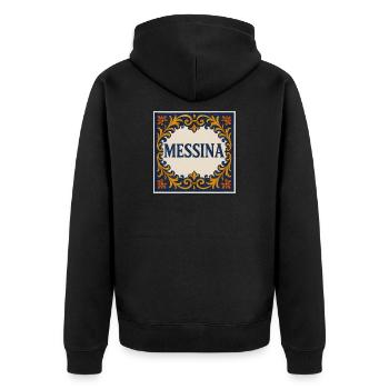 Conception de carreaux ornementaux de Messine - Veste à capuche bio Premium Unisexe - noir - Dos - Nico (187cm)