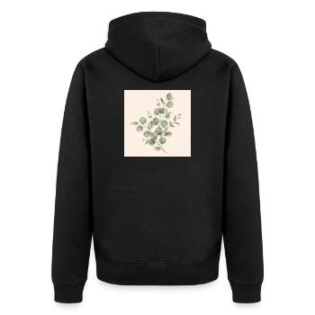 Moins de précipitation, plus de vie | Design vintage d’eucalyptus - Veste à capuche bio Premium Unisexe - noir - Dos - Nico (187cm)