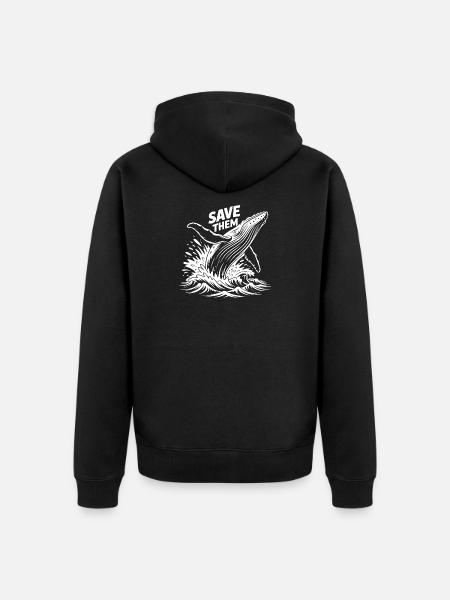 Protéger les baleines - Veste à capuche bio Premium Unisexe - noir