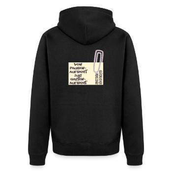 Abschied Lehrer - Garten - Unisex Premium Bio Zip Hoodie - Schwarz - Hinten - Nico (187cm)