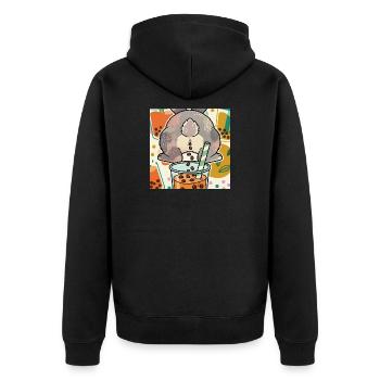 Bubble Tea Boba Drôle de Lapin mignon - Veste à capuche bio Premium Unisexe - noir - Dos - Nico (187cm)