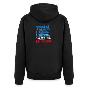 1994 L'année L'homme La Mythe La Légende  - Veste à capuche bio Premium Unisexe - noir - Dos - Nico (187cm)