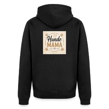 Hunde Mama Herzkreis Design - Unisex Premium Bio Zip Hoodie - Schwarz - Hinten - Nico (187cm)