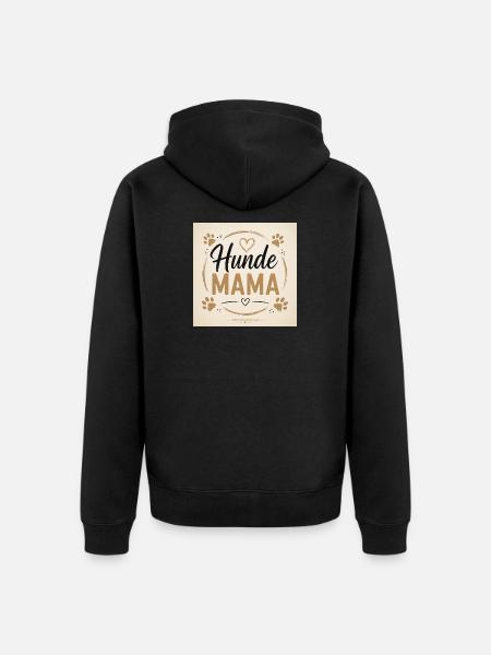 Hunde Mama Herzkreis Design - Unisex Premium Bio Zip Hoodie - Schwarz