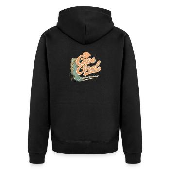 Design rétro vintage du front de mer de Cape Coral - Veste à capuche bio Premium Unisexe - noir - Dos - Nico (187cm)