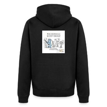Bleistiftkünstler-Abenteuer mit Freunden - Unisex Premium Bio Zip Hoodie - Schwarz - Hinten - Nico (187cm)