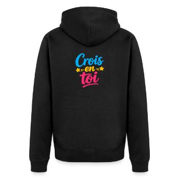 Crois en toi  - Veste à capuche bio Premium Unisexe - noir - Dos - Nico (187cm)