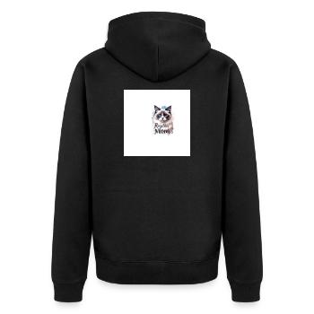 Ragdoll Mom Cat Love - Unisex Premium Organic Zip Hoodie - black - Back - Nico (187cm)