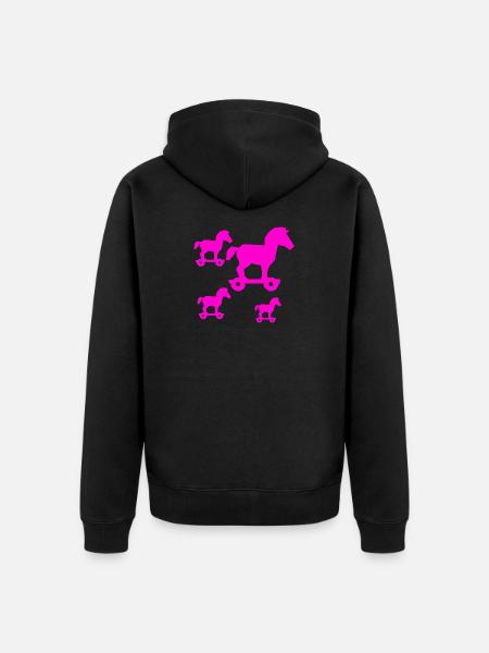 horses - Unisex Premium Organic Zip Hoodie - black