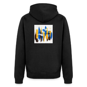 Battements Urbains Bleu Miel - Veste à capuche bio Premium Unisexe - noir - Dos - Nico (187cm)