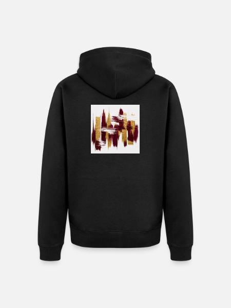 Abstraction Or et Grenat - Veste à capuche bio Premium Unisexe - noir