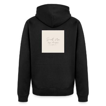 3BF53FEA-0E7A-4554-AD83-F170A37D2389 - Unisex Premium Bio Zip Hoodie - Schwarz - Hinten - Nico (187cm)