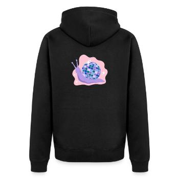 Discokugel-Schnecke - Unisex Premium Bio Zip Hoodie - Schwarz - Hinten - Nico (187cm)
