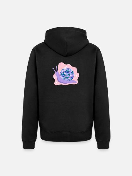 Discokugel-Schnecke - Unisex Premium Bio Zip Hoodie - Schwarz