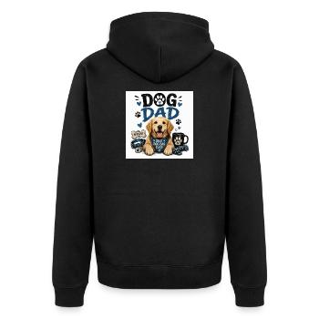 Le père du chien dessine le style patte amoureuse - Veste à capuche bio Premium Unisexe - noir - Dos - Nico (187cm)