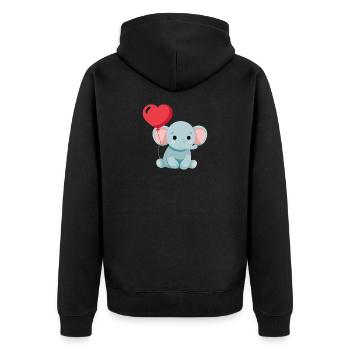 Süßes Elefantenbaby - Unisex Premium Bio Zip Hoodie - Schwarz - Hinten - Nico (187cm)