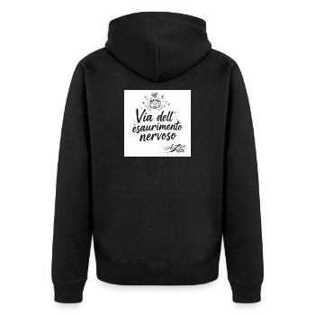 Azzo  - Unisex Premium Bio Zip Hoodie - Schwarz - Hinten - Nico (187cm)