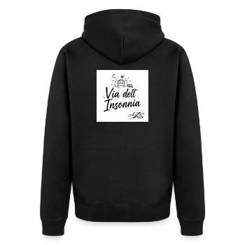 AZZO  - Unisex Premium Bio Zip Hoodie - Schwarz - Hinten - Nico (187cm)