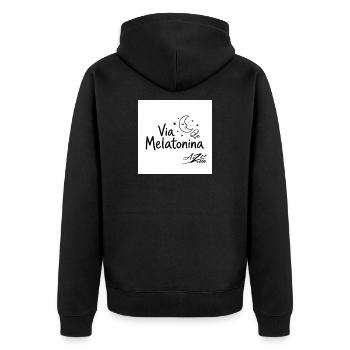 Azzo  - Unisex Premium Bio Zip Hoodie - Schwarz - Hinten - Nico (187cm)