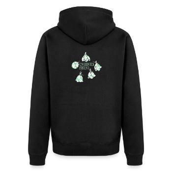 Verzauberter Wald – Tanzende Maiglöckchen - Unisex Premium Bio Zip Hoodie - Schwarz - Hinten - Nico (187cm)