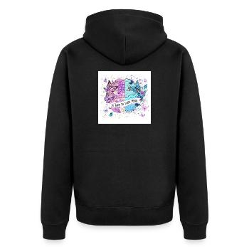 Soyez bienveillant avec votre esprit – Cœur de papillon - Veste à capuche bio Premium Unisexe - noir - Dos - Nico (187cm)