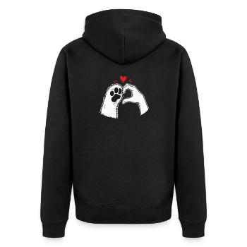T-shirt Amour de Chat Patte Main Coeur - Veste à capuche bio Premium Unisexe - noir - Dos - Nico (187cm)