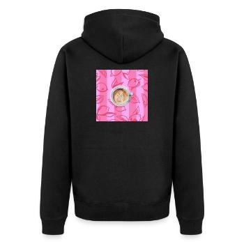 Cappuccino - Veste à capuche bio Premium Unisexe - noir - Dos - Nico (187cm)