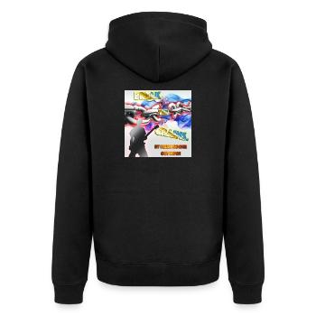 Break the Chains by Mark Noone - Unisex Premium Organic Zip Hoodie - black - Back - Nico (187cm)