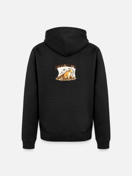 Diggin Life Dog Mud - Unisex Premium Organic Zip Hoodie - black