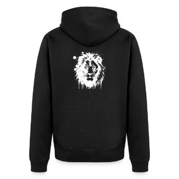 Lion Splash Blanc - Veste à capuche bio Premium Unisexe - noir - Dos - Nico (187cm)