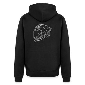 Weis Helmet - Unisex Premium Organic Zip Hoodie - black - Back - Nico (187cm)