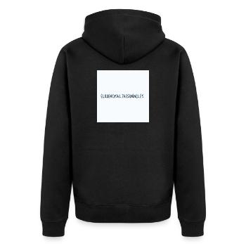 Él que no salta es un inglés - WM Schrift - Unisex Premium Bio Zip Hoodie - Schwarz - Hinten - Nico (187cm)