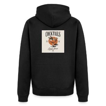 26e11f36-4164-440f-a72e-b2c2f3585322 - Unisex Premium Bio Zip Hoodie - Schwarz - Hinten - Nico (187cm)