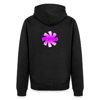 Blumen - Unisex Premium Bio Zip Hoodie - Schwarz - Hinten - Nico (187cm)