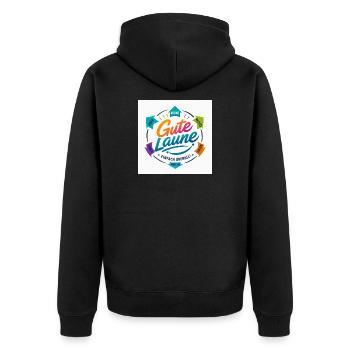 Good Mood Circle Colored Positive - Unisex Premium Organic Zip Hoodie - black - Back - Nico (187cm)
