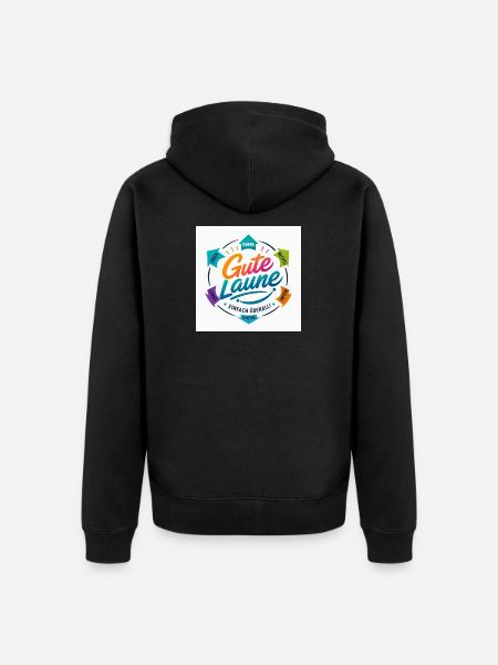Gute Laune Kreis Farbig Positiv - Unisex Premium Bio Zip Hoodie - Schwarz