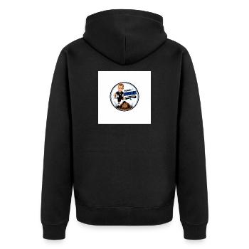 Kleiner Murmel Große Träume - Unisex Premium Bio Zip Hoodie - Schwarz - Hinten - Nico (187cm)