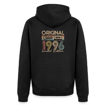 30. Geburtstag, 30 Jahre - Unisex Premium Bio Zip Hoodie - Schwarz - Hinten - Nico (187cm)