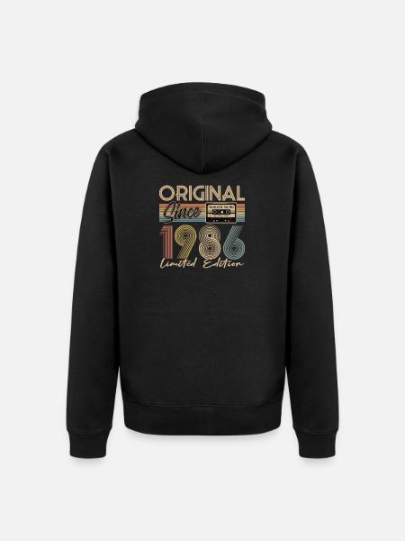 40th birthday, 40 years - Unisex Premium Organic Zip Hoodie - black