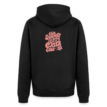 extra cabrona - Unisex Premium Bio Zip Hoodie - Schwarz - Hinten - Nico (187cm)