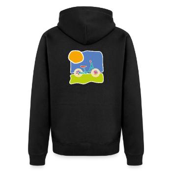 Colourful children's bike – Ride and freedom - Unisex Premium Organic Zip Hoodie - black - Back - Nico (187cm)
