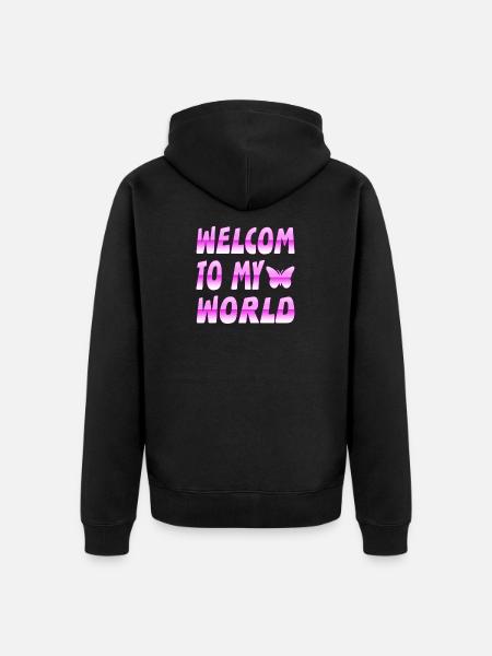 Butterflies - Unisex Premium Organic Zip Hoodie - black