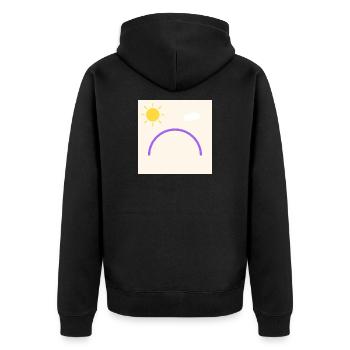 Arc violet au soleil minimal - Veste à capuche bio Premium Unisexe - noir - Dos - Nico (187cm)