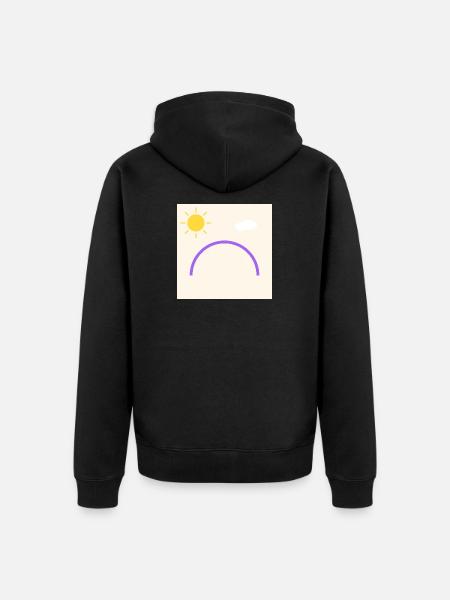 Purple bow in minimal sun - Unisex Premium Organic Zip Hoodie - black