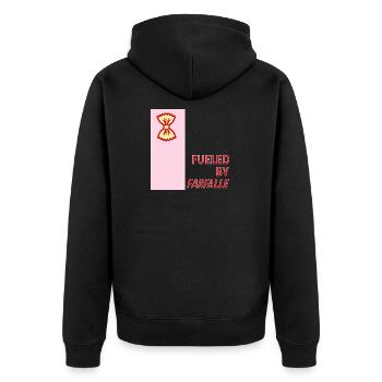 Fueled by Farfalle - Unisex Premium Organic Zip Hoodie - black - Back - Nico (187cm)